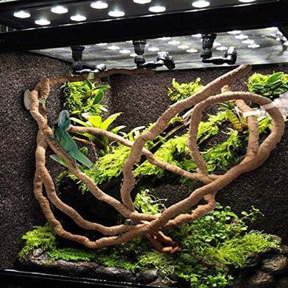 PINVNBY Bearded Dragon Hammock, Bearded Dragon Tank Accessories, Jungle Climber Vines Flexible Reptile Terrarium Leaves with Suction Cups Habitat Decor for Chameleon, Lizards, Gecko, Snakes（3 PCS）