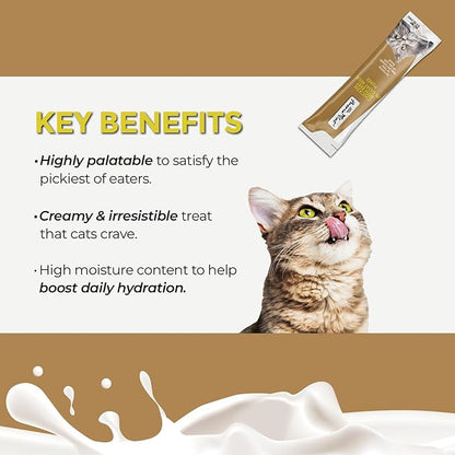 Fussie Cat Super Premium Chicken with Beef in Goat Milk Puree, lickable cat Treats, 0.5oz Pouch Pack of 4
