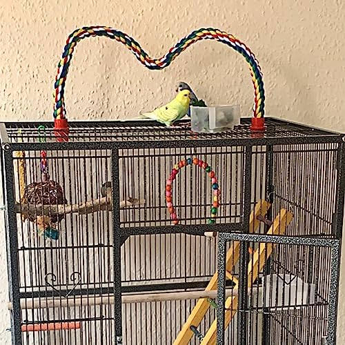 Mygeromon Bird Rope Perches Cage Climbing Accessories(31.5inch Plastic nut)