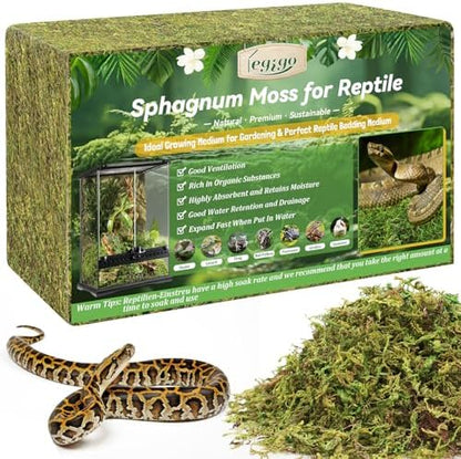 Legigo 2.6LB Natural Sphagnum Moss for Reptile Terrarium Substrate Bedding