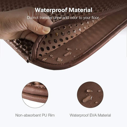 WePet Cat Litter Mat, Kitty Litter Trapping Mat, Honeycomb Double Layer Mats, No Phthalate, Urine Waterproof, Easy Clean, Scatter Control, Catcher Litter Tray Box Rug Carpet