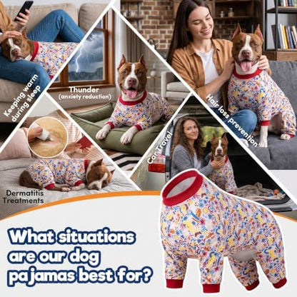 LovinPet Pitbull Pajamas Large Size Dog Boy, Wild Outback Print, 2XL
