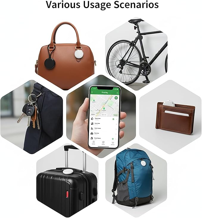 2 Pack GPS Tracker for Vehicles Work with Find My (iOS Only) Real Time Mini Car Air Tracker Tag Devices Global Coverage Hidden Car Locator Tracking No Monthly Fee No Subscription No SIM Card Required