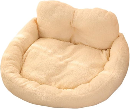 Pet Beds, Dog, Winter Warm and Thickened, Detachable and Washable, and Cat(Apricot Color,60X55X34)
