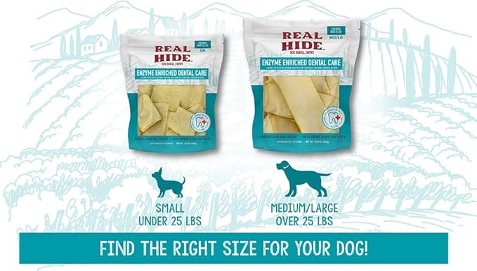 Real Hide | Enzyme Enriched Dental Care Dog Dental Chews | Small | 8.5 oz