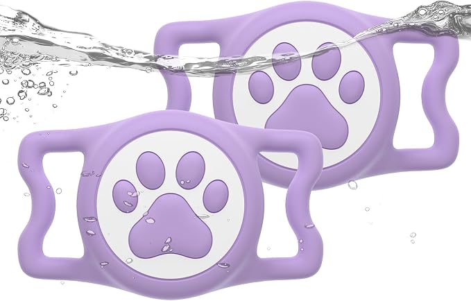 IP68 Waterproof Dog AirTag Holder for Dog Collar, Soft, Stretchy Silicone | Full-Body Protection, Easy Tool-Free Installation, Quiet, No-Dangle Fit, Lightweight, Fits Dog & Cat Collars of All Widths