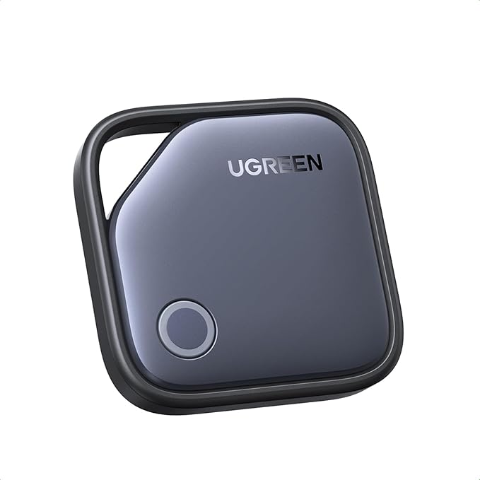 UGREEN FineTrack Air Tracker Tags (iOS Only) 2 Pack, 2-Year Replaceable Battery Bluetooth Tracker Compatible with Apple Find My, Item Finder Smart Tag for Keys, Luggage - [Apple Find My Certified]