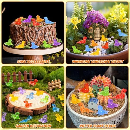 100PCS Mini Resin Lizards Colorful Tiny Lizard Bulk for Micro Garden
