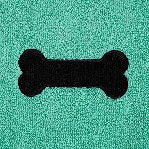 Bone Dry Pet Grooming Towel Collection Absorbent Microfiber X-Large, 41x23.5, Embroidered Green (Pack of 12)