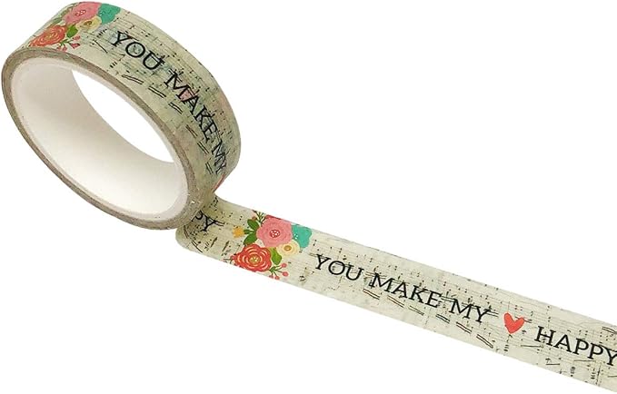 allydrew Washi Masking Tape, 15mm x 5M, Heart Happy