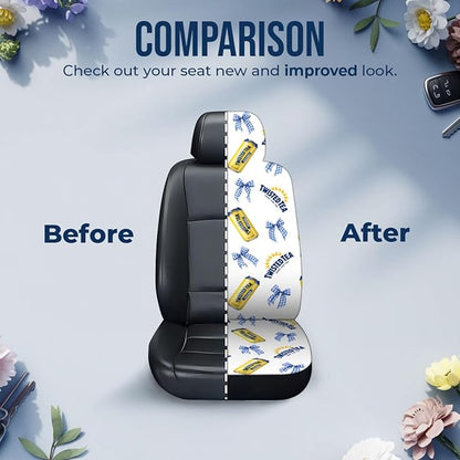 GENANY Summer Twisted Car Seat Covers Set of 2, Breathable Front Seat Covers for Truck Sedan SUV, Funny Car Accessories, Drinking Gift for Women Men