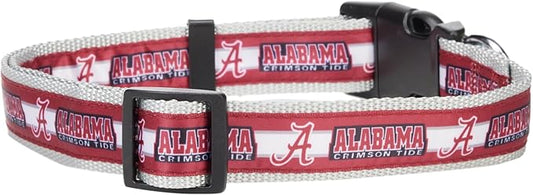 Pets First Collegiate PET Collar New Version Alabama Crimson Tide Dog Collar, Size Large. Best Sports Team Color for Dogs & Cats. A Shiny & Colorful Dog & Cat Collar Licensed by The NCAA