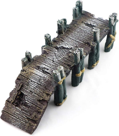 AQUA KT Aquarium Single-Plank Arch Bridge Drawbridge Rock for Cichlid Guppy Betta Glofish Fish Tank Landscape Decoration