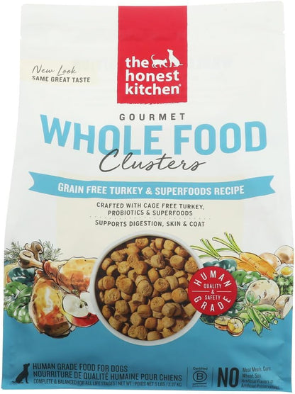 The Honest Kitchen Whole Food Clusters Human Grade Dry Dog Food - Grain Free Turkey 5 lbs