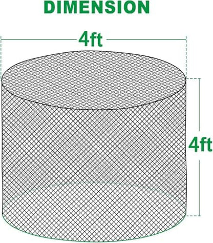 TONGMO 4x4 ft Round Bale Hay Net for Horses & Livestock - Slow Feeder Hay Nets with 2 inches Hole