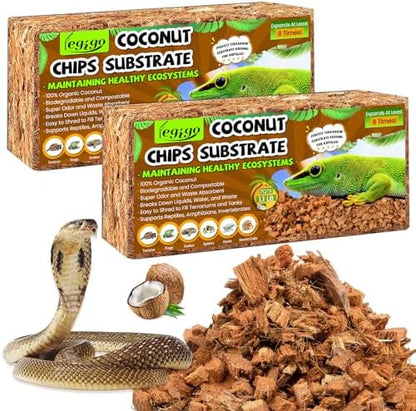 Legigo 2 Pack Coconut Husk for Reptiles, Natural Coconut Fiber Substrate