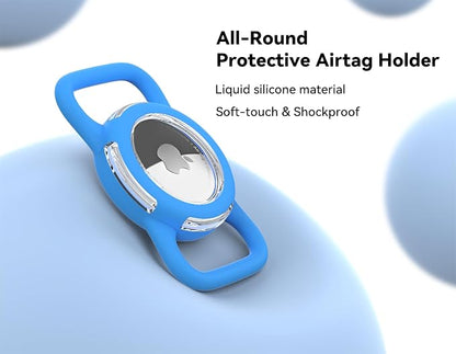 Waterproof AirTag Holder for Dog Collar, Soft Slide-On Dog AirTag Holder | Full-Body Protection, No-Dangle Fit, Ultra-Durable, Lightweight, Tool-Free Installation, Clear Cover, Fits Dog & Cat Collars