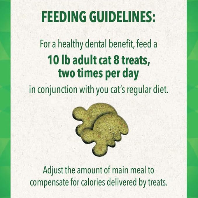 Greenies Cat Treats, Veterinarian-Recommended Adult Natural Dental Cat Treats, Tempting Tuna Flavor, 4.6 oz. Tub