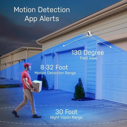 Feit Electric Outdoor Wireless Security Camera, 1080p HD, Motion Detection Alerts, Night Vision up to 30ft, Battery Powered, SD Card Storage, 2.4GHz WiFi, Mount with Magnetic Bracket