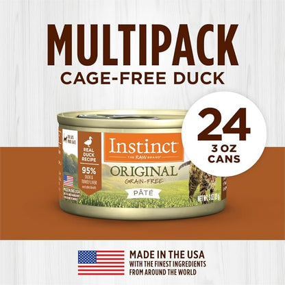 Instinct Original Pate Wet Cat Food, Grain Free Recipe - Real Duck, 3 Ounce (Pack of 24)