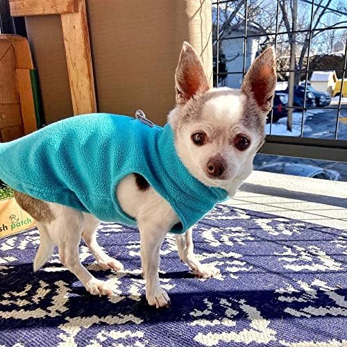 Gooby Fleece Vest Dog Sweater, Turquoise, Small