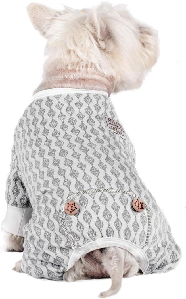KYEESE Dog Pajamas Small Stretchable Dog Pjs Jumpsuit 4 Legs Puppy Pajamas Hair Shedding Cover
