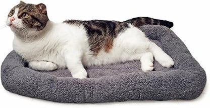 LESYPET Cat Bed for Indoor Cats, Soft Cat Cushion with Cat Pillow Around, Rectangle Kitten Pad Small Bed for Window Sill, 22'' x 16''
