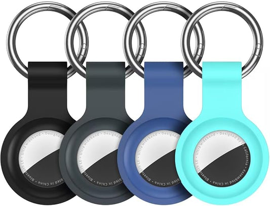 Compatible with AirTag Holder Case Keychain 4 Pack,for AirTag 2nd & 1st Generation Key Chain Ring Case Cover for Air Tag Holder GPS Tracker Air Tag 2nd gen Finders Air Tagholder for Kids,Bags,Luggages