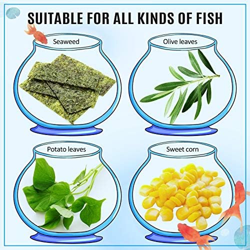 Jetec 8 Pieces Fish Seaweed Clip Plant Suction Cup with Clip Feed Holder for Aquarium Fish Tank Accessories