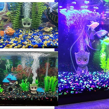 Ulifery Baby Tree Groot Fish Tank Decorations with Bubbler Toy Air Ornament Figurines Aerating Aquarium Decorations