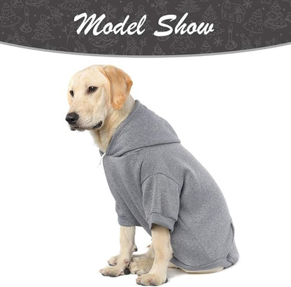 KOOLTAIL Dog Hoodie for Large Medium Small Dogs, Soft and Warm Pet Sweater with Leash Hole and Pocket Boy Girl, Puppy Fall Winter Jacket Clothes,French Pitbull Cold Weather Coat Sweatshirt,Grey XL/XXL