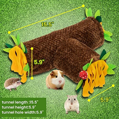 Guinea Pig Hideout, 3 Way Collapsible Small Animal Tunnel Cage Accessories