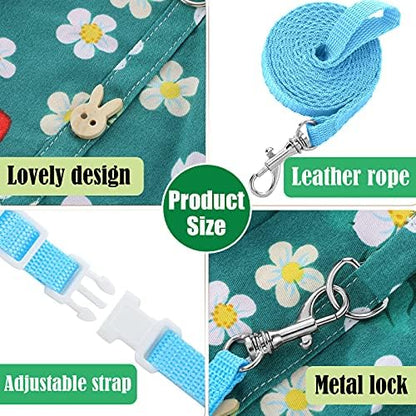 3 Sets Rabbit Bunny Harness and Leash Gift, Peach, Pineapple, Strawberry