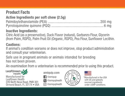 Amiquip Senior Dog Supplement – Joint Support, Cellular Vitality & Longevity for Healthy Aging – 90-Day Soft Chews with PQQ + Palmitoylethanolamide