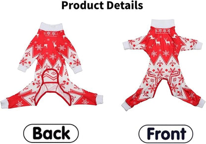 Xqpetlihai Dog Onesie Surgery Recovery Suit for Medium Large Dogs Recovery Shirt for Abdominal Wounds or Skin Diseases Bodysuit Dogs Pajamas(CH,M)