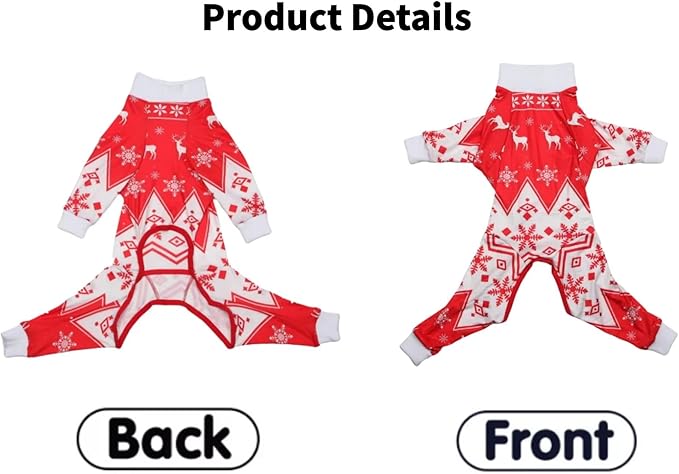 Xqpetlihai Dog Onesie Surgery Recovery Suit for Medium Large Dogs Recovery Shirt for Abdominal Wounds or Skin Diseases Bodysuit Dogs Pajamas(CH,L)