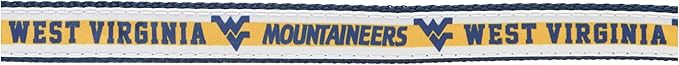 Pets First Collegiate PET Collar New Version West Virginia Mountaineers Dog Collar, Size Medium. Best Sports Team Color for Dogs & Cats. A Shiny & Colorful Dog & Cat Collar Licensed by The NCAA