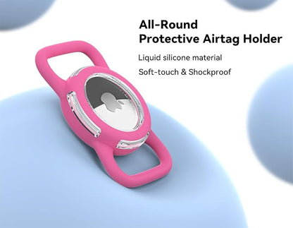 Waterproof AirTag Holder for Dog Collar, Soft Slide-On Dog AirTag Holder | Full-Body Protection, No-Dangle Fit, Ultra-Durable, Lightweight, Tool-Free Installation, Clear Cover, Fits Dog & Cat Collars