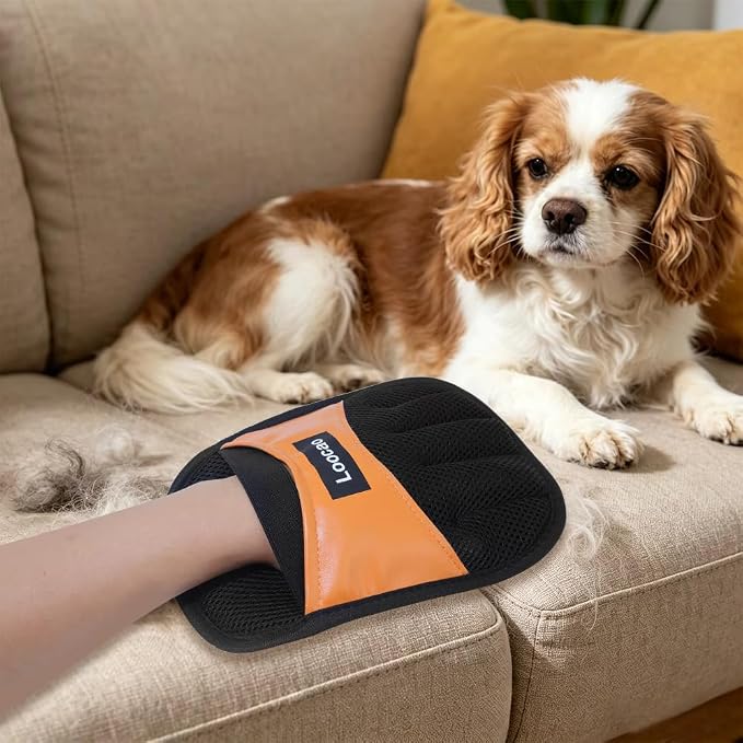 Pet Hair Removal Gloves Cat & Dog, Electrostatic Reusable Remover Tool | Upgraded Washable 5-Finger pet Hair Remover Works for Laundry, Couch, Carpet & car seat, Easily removes Dog and cat Fur,2 Pack