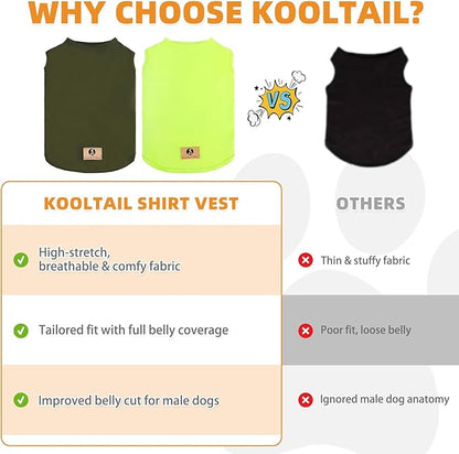 KOOLTAIL Dog Clothes for Large Dogs, 2 Pack Cotton Fall/Winter Warm Dog T Shirts Coats for Outdoor, UV & Insect Protection Anti-Hair Loss & Lightweight Pet Vest Tank Tops Apparel, Green&Light Green,XL