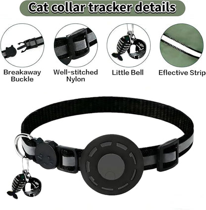 Pet Tracker,GPS Collar for Cats (iOS Only) Smart tag,Waterproof Compatible with Apple Find My,No Monthly Fee,Advanced Tracking Solution Smart Collar for Pet Safety Ideal Small Large Cats