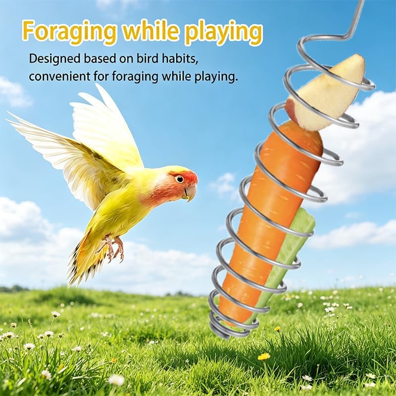2 Pack Bird Feeder for Cage, Stainless Steel Millet Holder for Bird Cage