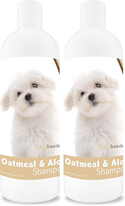 Healthy Breeds Maltese Oatmeal Shampoo with Aloe 16 oz (Pack of 2)