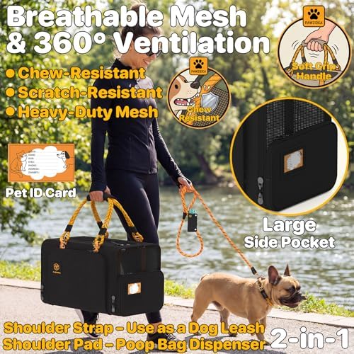 PAWZIDEA Expandable Pet Carrier for Small Cats & Dogs, TSA Airline Approved