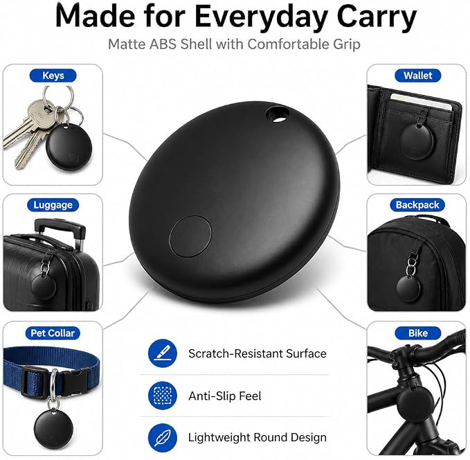 GPS Tracker for Vehicles No Monthly Fee (Android Only) - 4 Pack | Mini Car Tracker Tag, Tracking Devices, Hidden Compatible with Google's Find Hub for Pet, Car, Key, Luggage