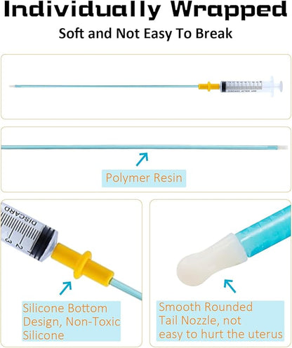 REDDOUDOU 5 Set AI Artificially Inseminate Dog Kit, Artificial Breeding Pipette Canine Semen Collection Sleeves Med/Lg AI Breeding Kit,Includes lubricating Jelly