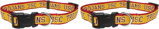 Pets First Collegiate Pet Accessories, Dog Collar, USC Trojans, Medium (Pack of 2)