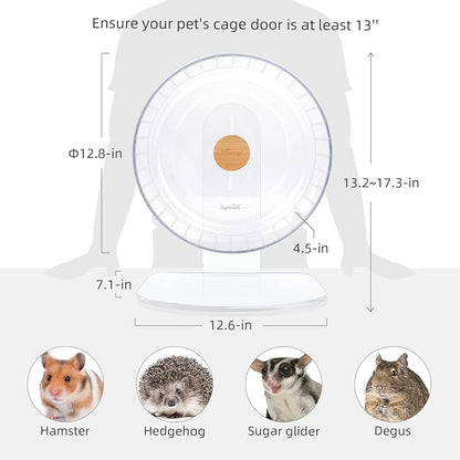 Niteangel Super-Silent Hamster Exercise Wheels - Quiet Spinner Hamster Running Wheels with Adjustable Stand for Dwarf Syrian Hamsters Gerbils Mice Or Other Small Animals