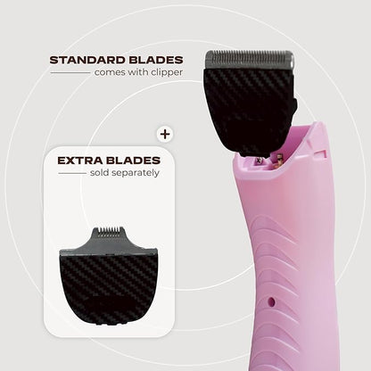 Cordless Pet Grooming Kit for Dogs & Cats, Quiet & Powerful Motor Paw & Face Trimmer, Lightweight Clipper, Dopamine Pink, Parent (Single-Dopamine Pink)