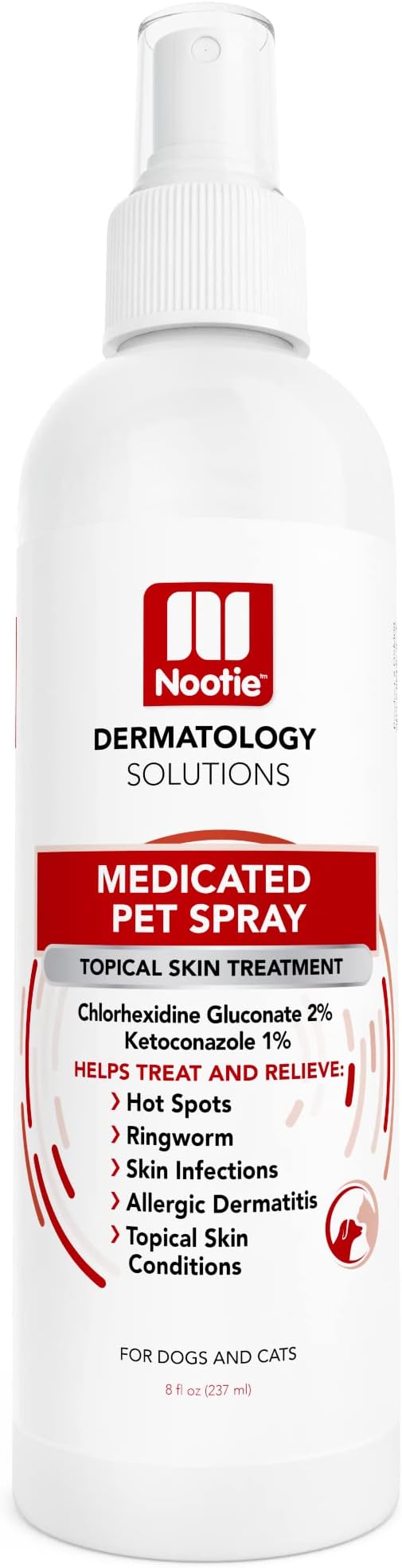 Nootie Medicated Pet Spray for Dogs & Cats, Sensitive Skin Chlorhexidine Spray, Allergy and Itch Relief for Dogs, Sold in Over 5,000 Vet Clinics & Pet Stores Worldwide